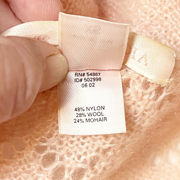 VTG Victoria’s Secret Y2K Tie Front Cardigan XS sweater blush pink pointelle - Picture 8 of 12